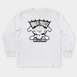 Brain Freeze Eats-N-Treats B/W Kids Long Sleeve T-Shirt